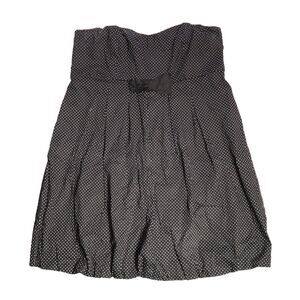 Vtg Y2k Torrid Polka Dot Dress Sz 20 Black Strapless Bubble Mini Coquette USA